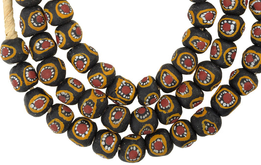 New African Trade Beads: Krobo Powder Glass Imitating Venetian Eye - alternate view
