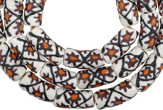 African Powder Glass Beads 10Mm - Fancy Krobo Trade Beads - alternate view