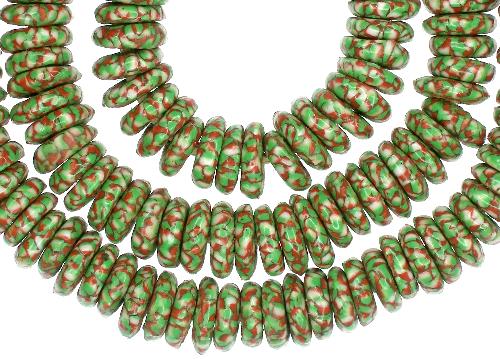 African Trade Disk Beads - 12Mm Recycled Ghana Glass Strand - alternate view