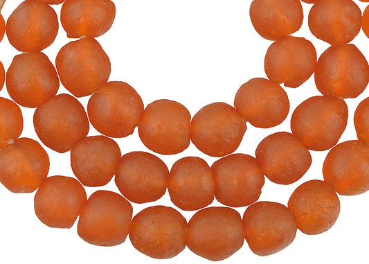 Uncommon Translucent Powder Glass Krobo Beads, 11-12Mm, Ghana - alternate view