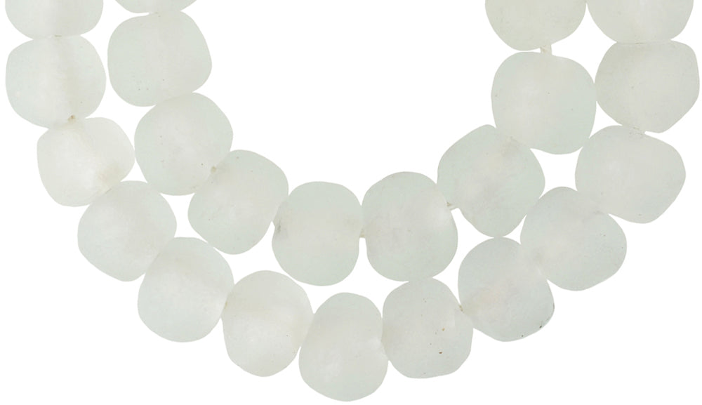 X-Large Translucent Recycled Krobo Glass Beads From Ghana, 20-22Mm - alternate view