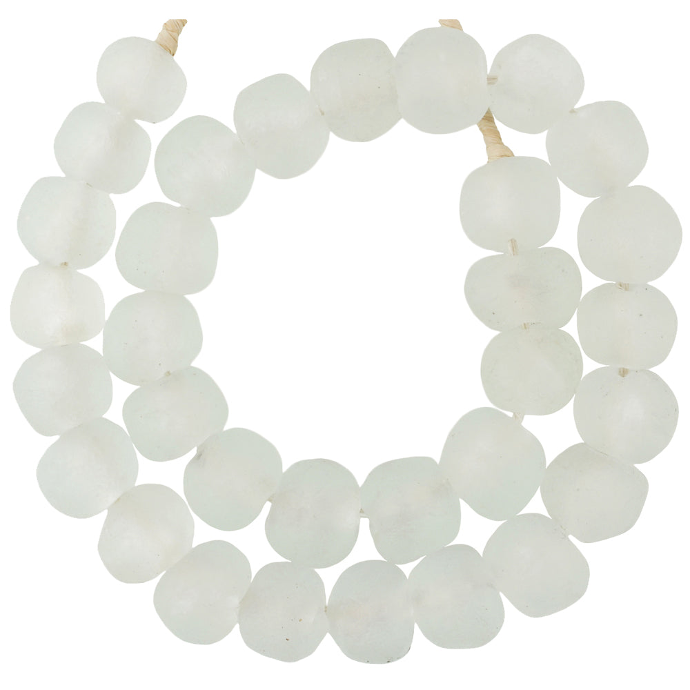 X-Large Translucent Recycled Krobo Glass Beads From Ghana, 20-22Mm