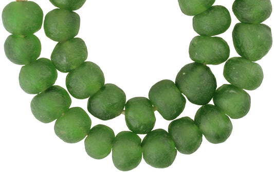 X-Large Translucent Krobo Glass Beads - Handmade Recycled African Trade Beads - alternate view