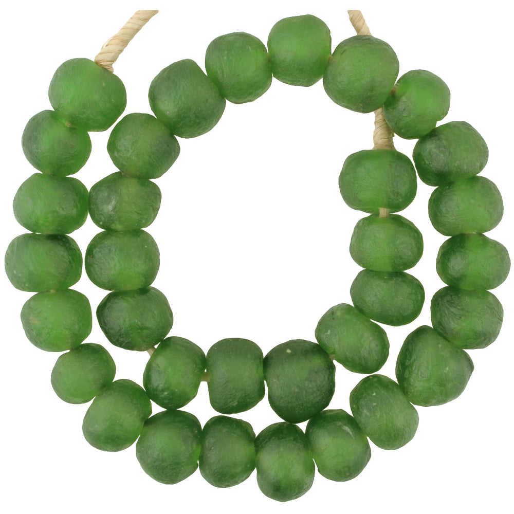 X-Large Translucent Krobo Glass Beads - Handmade Recycled African Trade Beads