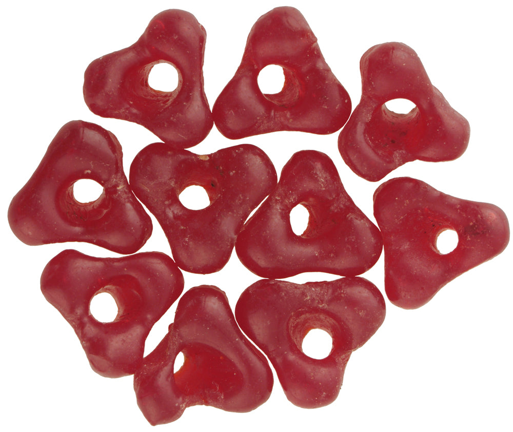 Uncommon Translucent Krobo Glass Beads, 9Mm, 20" Strand - close-up