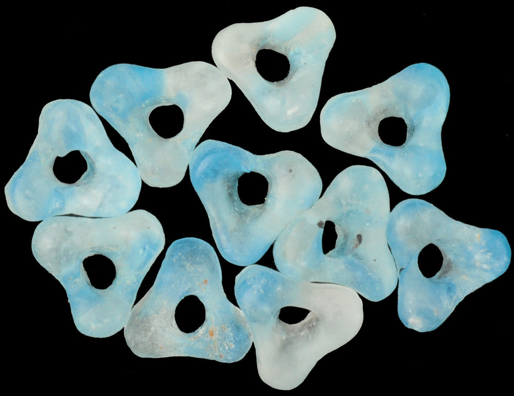 Uncommon Translucent Krobo Glass Beads - 9Mm Ghana Trade Beads - close-up