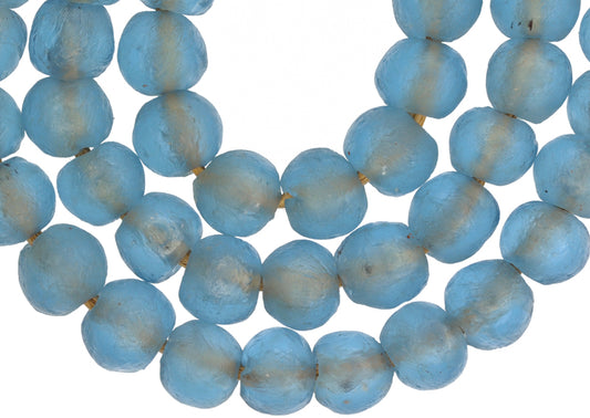 Translucent Krobo Glass Beads, 13-14Mm, Handmade Ghana Beads - alternate view