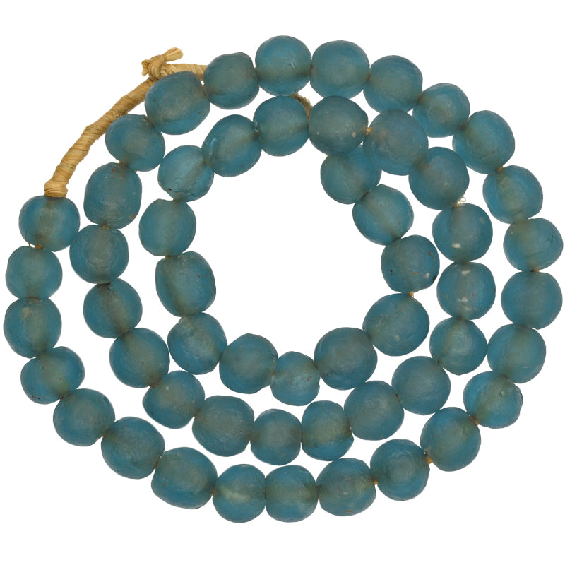 Translucent Krobo Recycled Glass Beads - 10-11Mm African Trade Strand