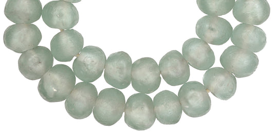 X-Large Translucent Krobo Powder Glass Beads - Ghana Trade Beads - alternate view