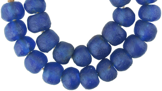 X-Large Translucent Krobo Glass Beads - Ghana Recycled Trade Beads - alternate view