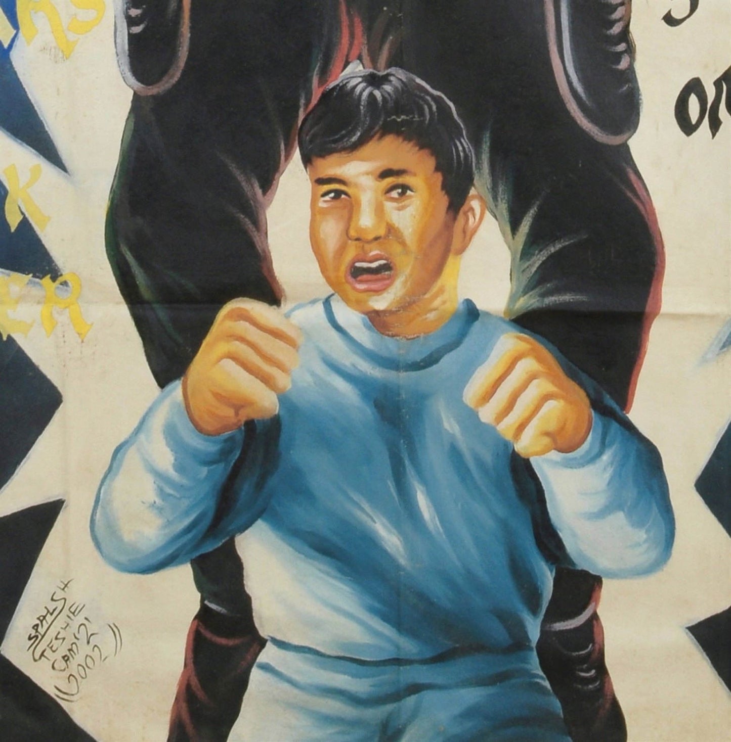 Kung Fu Kid 2 Movie Poster - Authentic Ghanaian Hand-Painted Art - close-up