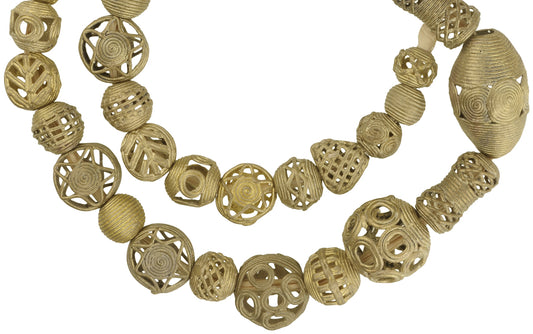 Beautiful African Brass Beads, Handmade In Ghana - Lost Wax Technique - alternate view