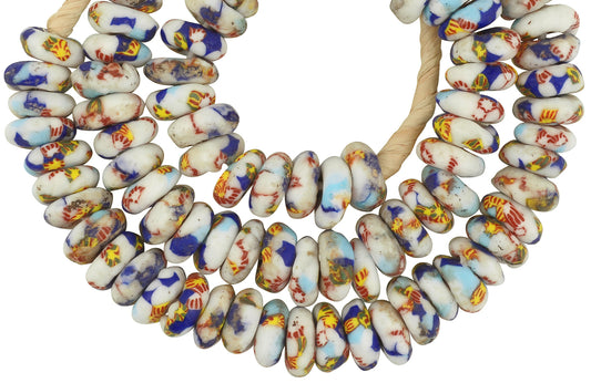 African Trade Beads - Recycled Glass Krobo Disks From Ghana - alternate view