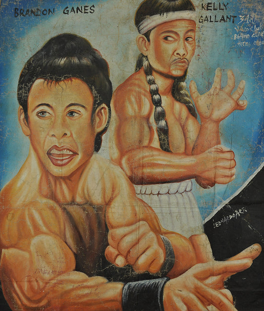 Hand-Painted Superfights Movie Poster | Unique Ghana Wall Art - alternate view