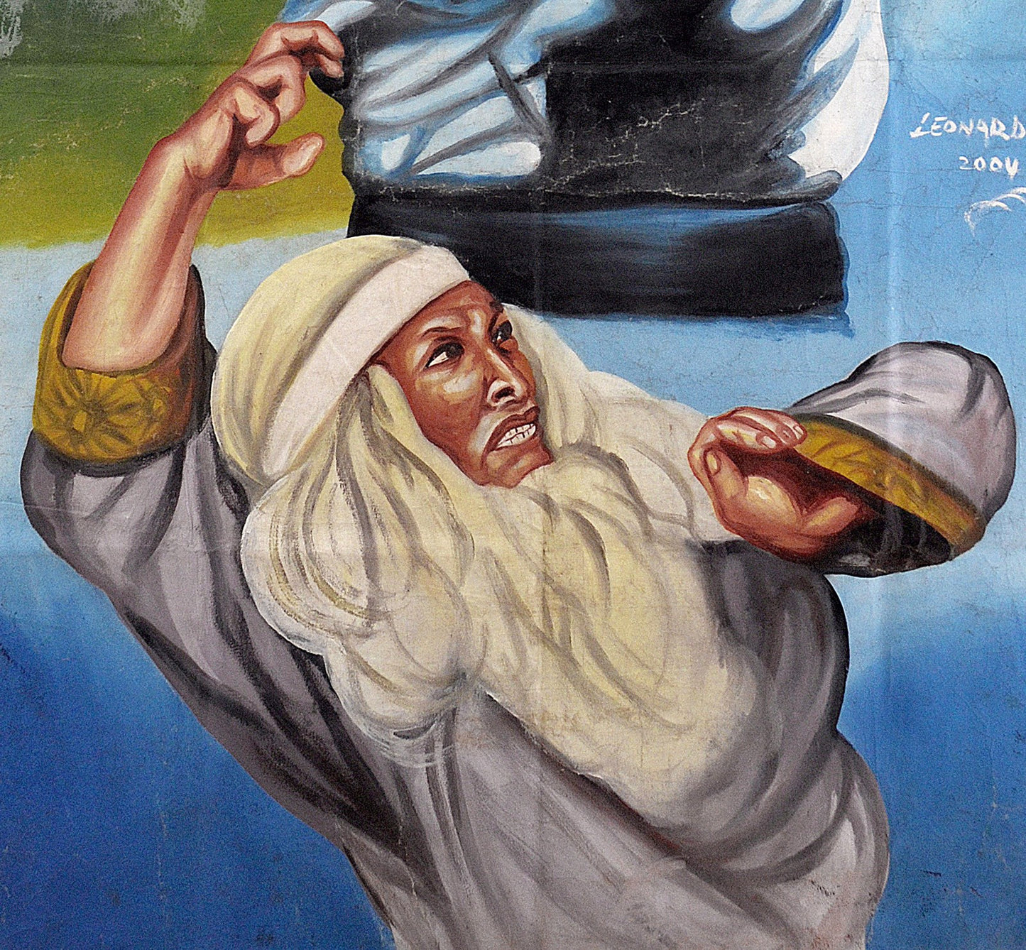 The 8 Masters Movie Poster - Ghana Hand-Painted Film Art - close-up