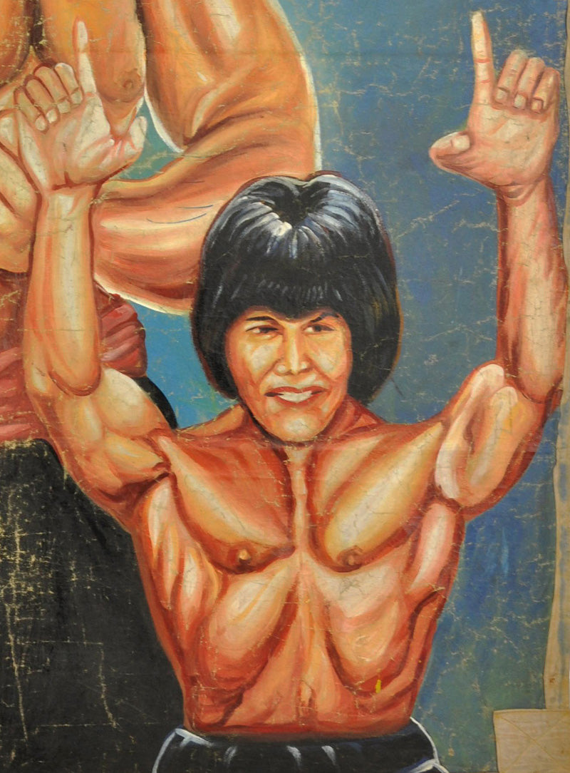 The Dragon The Hero Movie Poster - Hand-Painted In Ghana - close-up