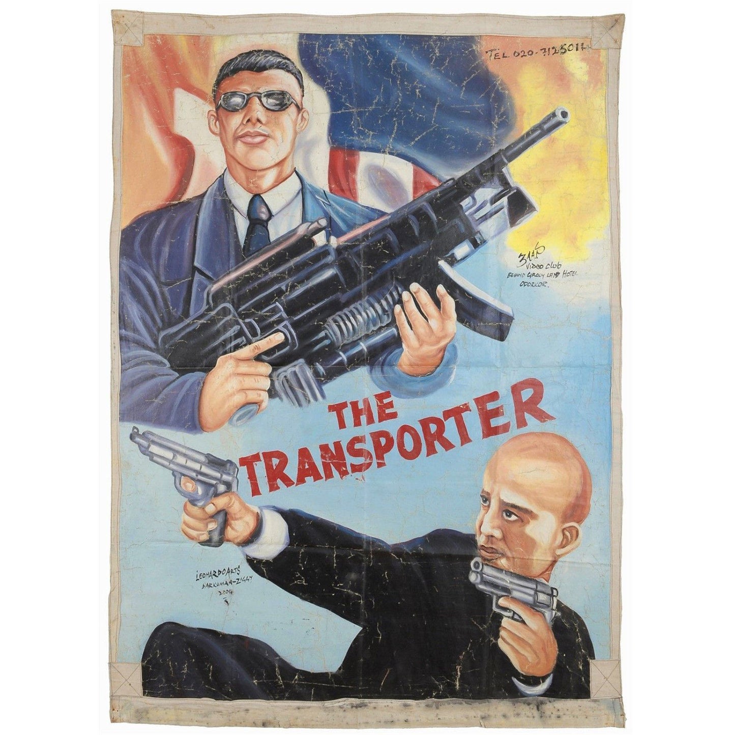 The Transporter Hand-Painted Movie Poster | Authentic African Art