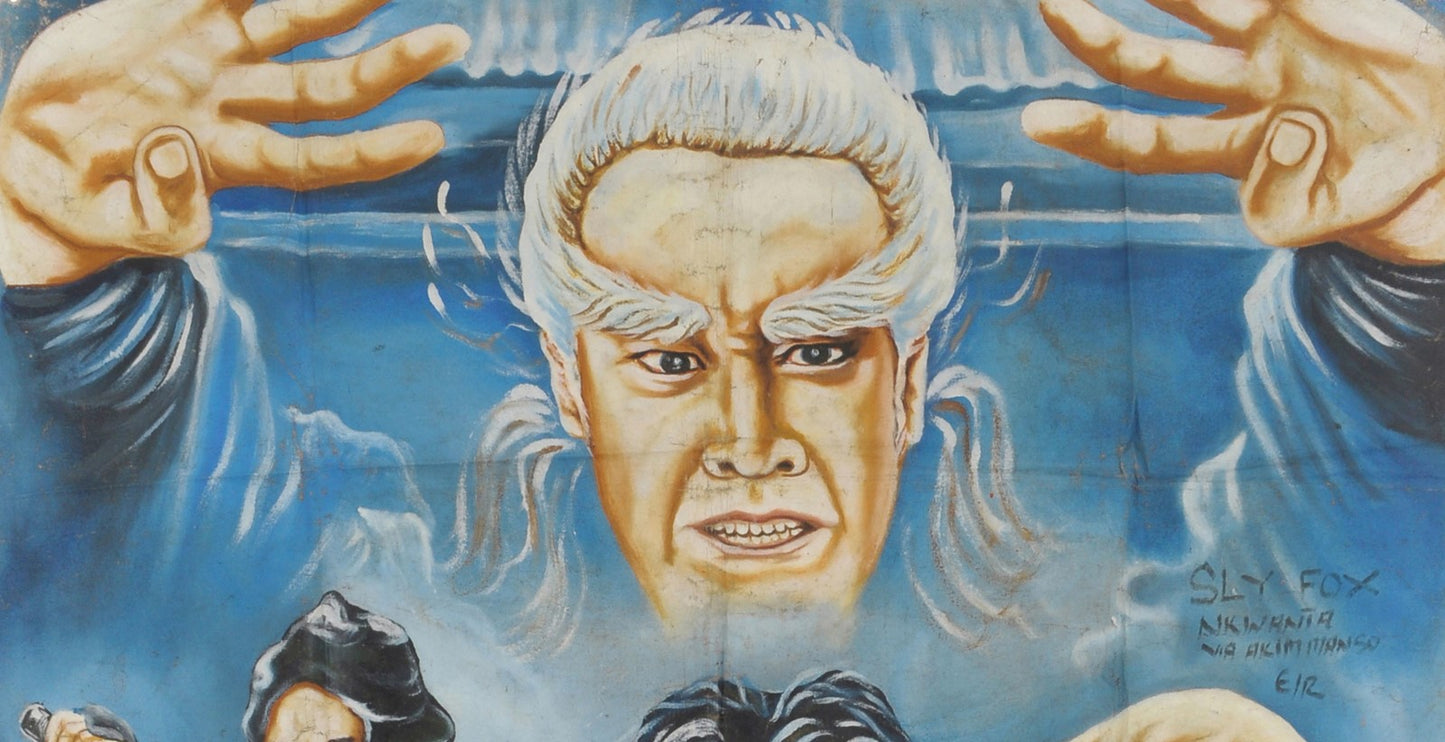 Hand-Painted Wu Tang Vs Ninja Movie Poster - African Cinema Art - close-up