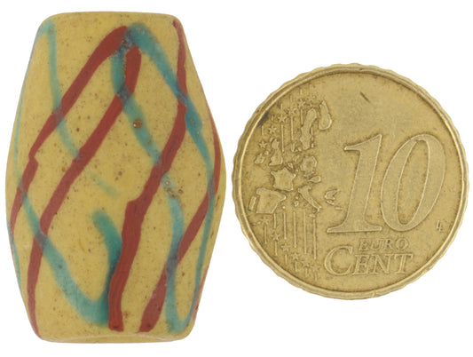 Authentic Old Ghana Powder Glass Akoso Bead – 26 × 18 mm African Trade Beads