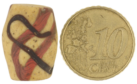 Authentic Old Akoso Krobo Powder Glass Bead – 19×14 mm African Trade