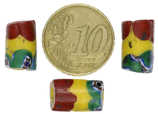 Antique Banded Millefiori Venetian Mosaic Glass African Trade Beads - alternate view