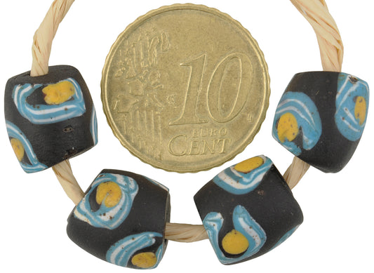 Rare Old Venetian Eye Fancy Lampwork Glass Trade Beads - 4 Pieces - alternate view