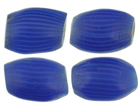 Rare Floral Onion Skin 5 Layer Blue Chevron Beads | Venetian Trade - alternate view