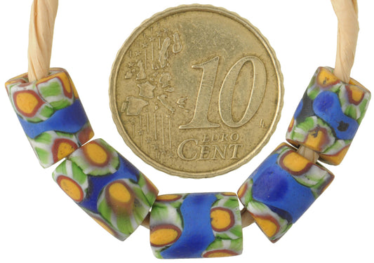 Antique Banded Millefiori Venetian African Trade Beads - 5 Pcs - alternate view