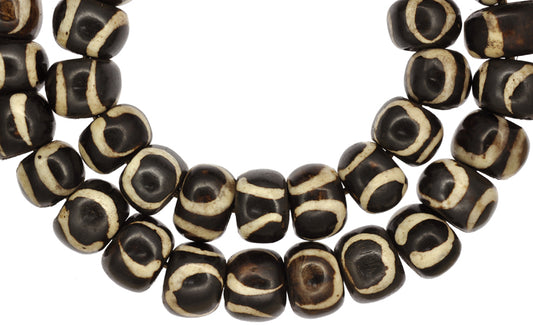 Large Kenya Bone Beads - African Batik Beads 19-25Mm Round - alternate view