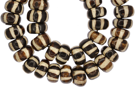Large Kenya Bone Beads - Handmade African Batik Trade Beads - alternate view