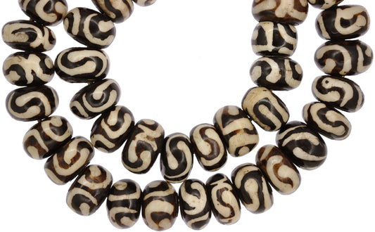 Large Kenya Bone Beads - African Batik Trade Beads 22-26Mm - alternate view
