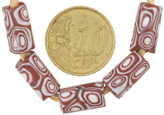 Antique Venetian Millefiori Mosaic Glass Trade Beads 13-14Mm - alternate view