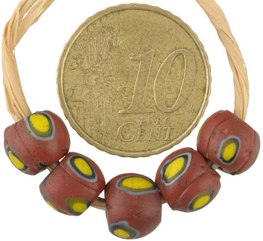 Antique 8Mm Round Millefiori Venetian Mosaic Trade Beads - African Trade - alternate view