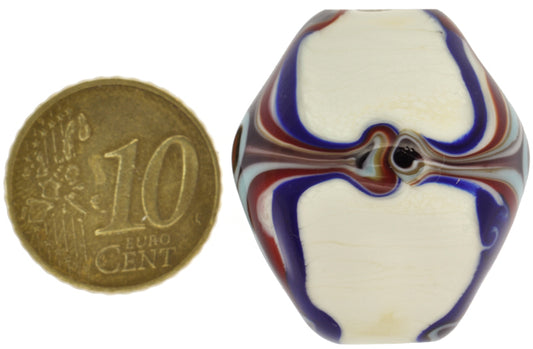 New African Bodom Akoso Lampwork Glass Trade Bead Ghana Cedi Nomoda Djaba Sb-23857 - alternate view