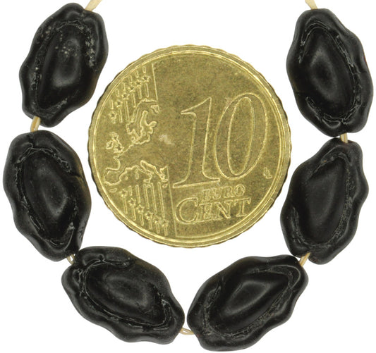 Cowry Shell-Shaped Vintage Czech Glass Trade Beads, 12X7Mm - alternate view