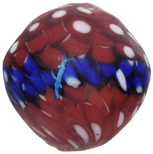 Large Bicone Recycled African Trade Bead - Ghana Glass Beads - alternate view