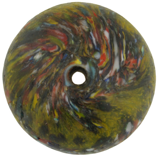 Large African Trade Bead - Recycled Glass Bicone From Ghana - alternate view
