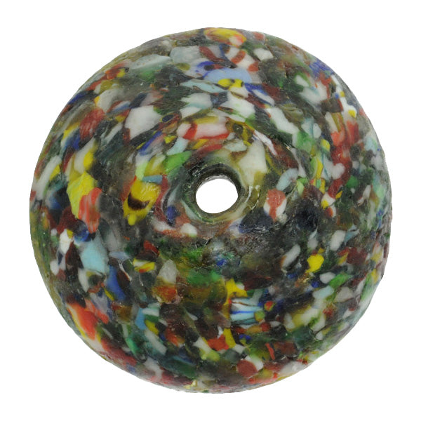 Large Bicone Recycled African Trade Bead - Ghana Glass Art - close-up