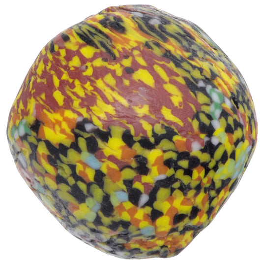 Large African Bicone Recycled Glass Bead With Chevron Accent - alternate view