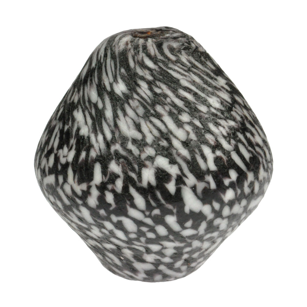 Large Bicone African Trade Bead - Recycled Ghana Glass Bead - zoomed-in detail