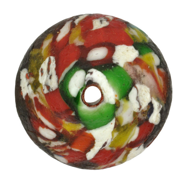Large Bicone Recycled African Trade Beads From Ghana - close-up