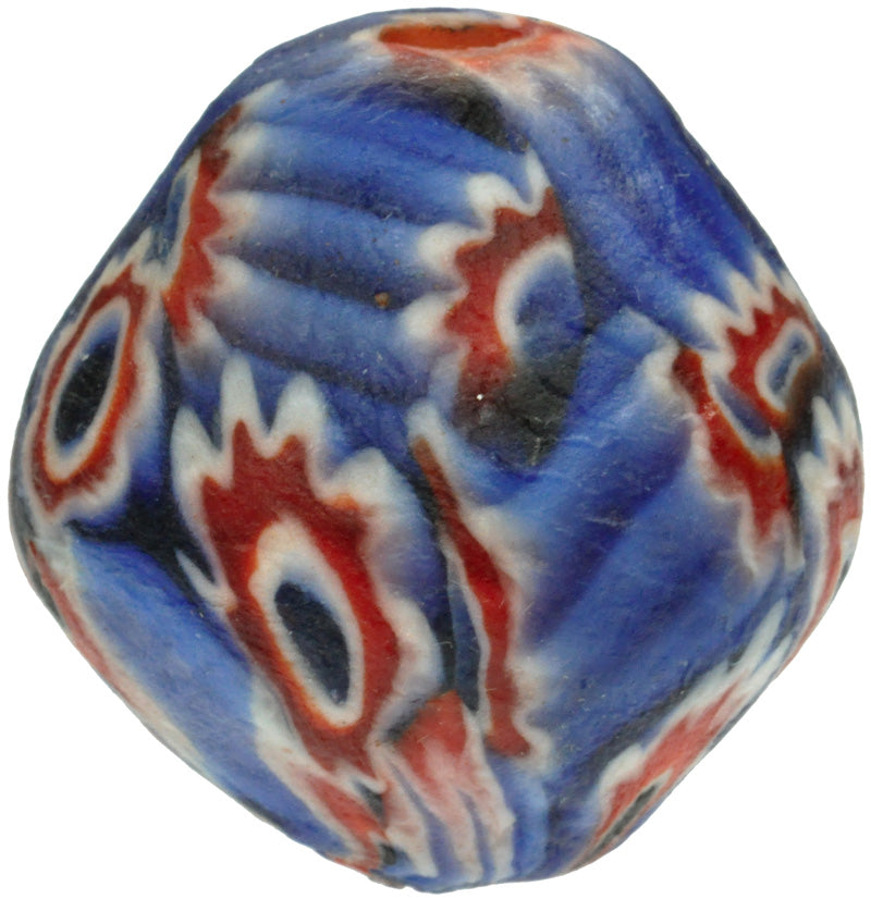Large African Trade Bicone Bead - Recycled Ghana Glass Beads - close-up