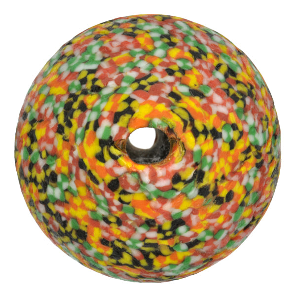 Large Bicone African Trade Bead - Recycled Glass Krobo Bead - close-up
