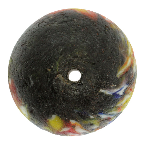 Large African Trade Bicone Recycled Glass Beads - Ghana - zoomed-in detail