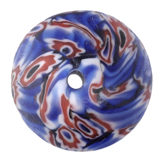 Large African Trade Beads: Chevron Recycled Glass From Ghana - alternate view