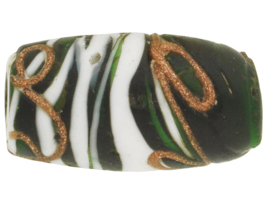 Rare Antique Floral Venetian Lampwork Bead, Aventurine Trail, African Trade - alternate view