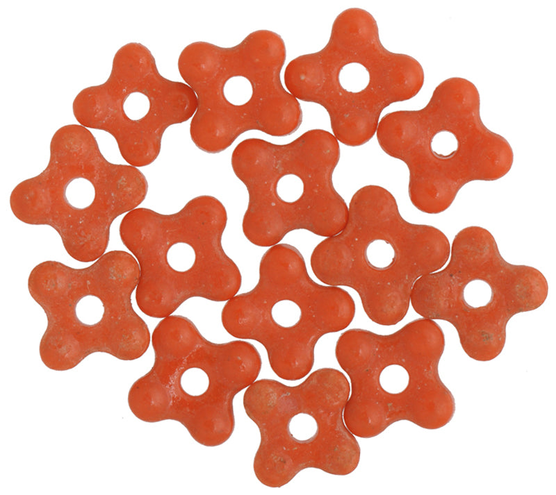 Vintage Czech Bohemian Glass Flower Trade Beads - 7Mm, 23 ¾" Strand - close-up