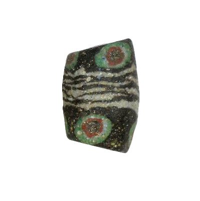 Old Ghana Krobo Powder Glass Bead | African Trade Bead 20X13Mm - alternate view