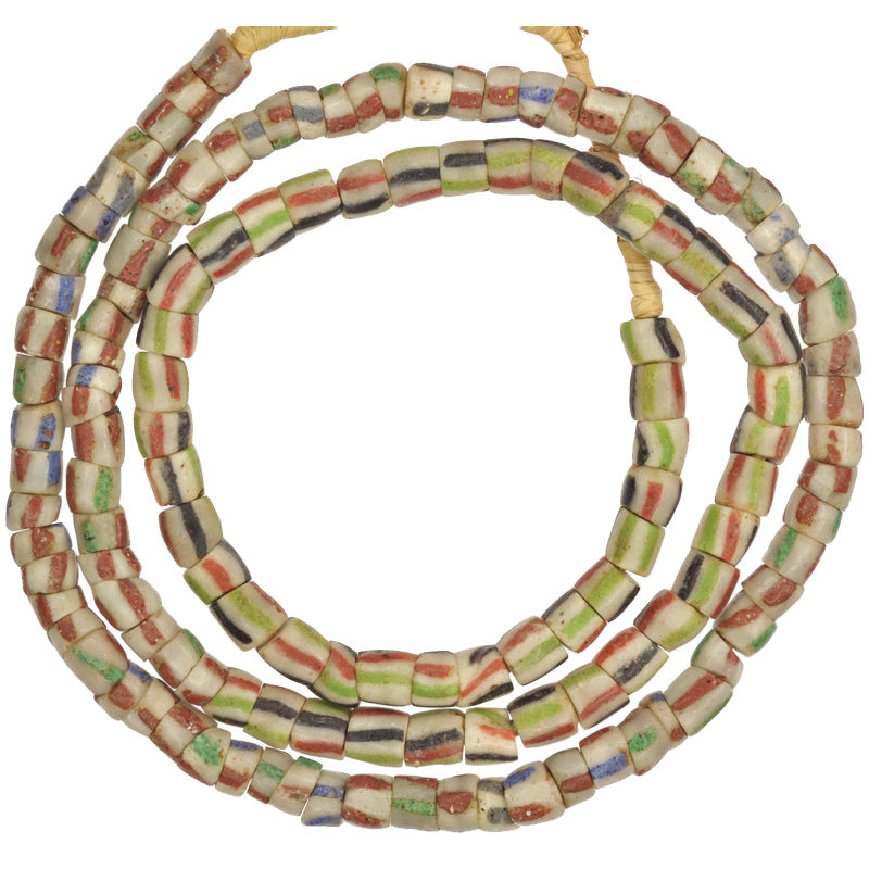 Old Krobo Powder Glass African Trade Beads 8-9Mm Ghana Strand