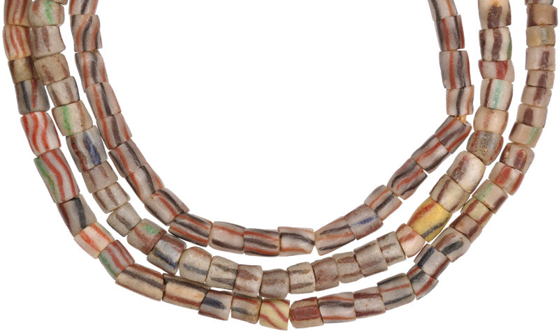 Old Powder Glass African Trade Beads 6-7Mm Krobo Ghana Strand - alternate view